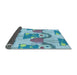 Thickness of Patterned Glacial Blue Ice Blue Rug, pat3108lblu