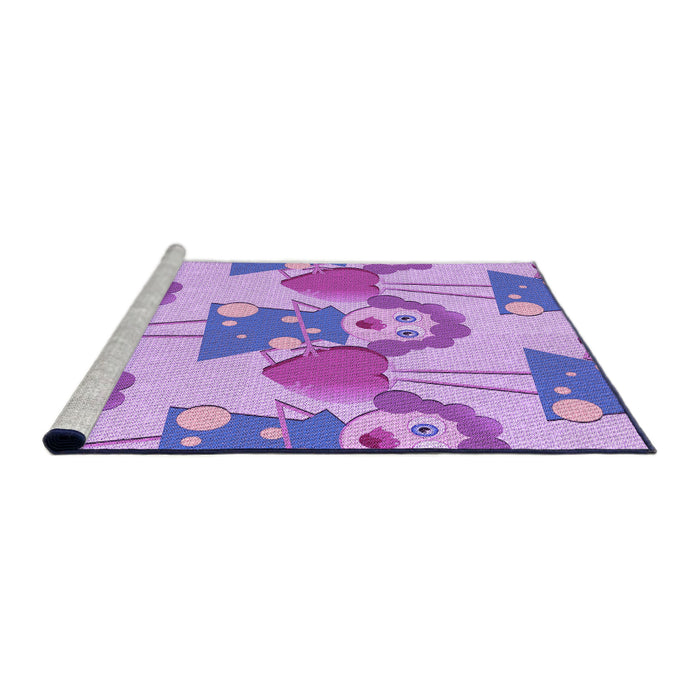 Sideview of Machine Washable Transitional Mauve Purple Rug, wshpat3108pur
