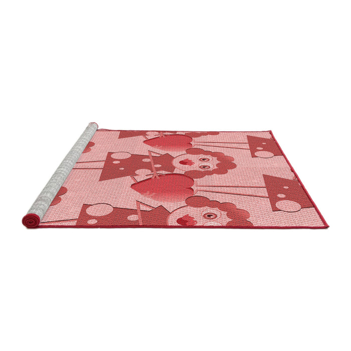 Sideview of Machine Washable Transitional Pastel Pink Rug, wshpat3108rd