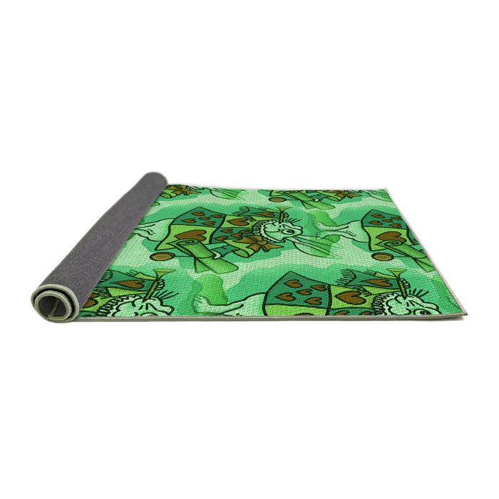 Thickness of Patterned Green Rug, pat3109grn