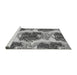 Sideview of Machine Washable Transitional Silver Gray Rug, wshpat3109gry