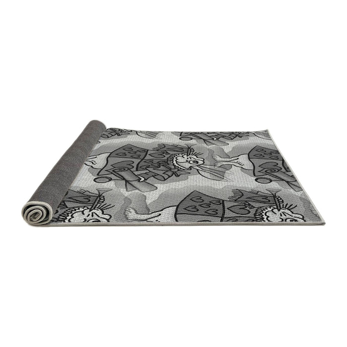 Thickness of Patterned Silver Gray Rug, pat3109gry