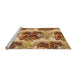 Sideview of Machine Washable Transitional Yellow Orange Rug, wshpat3109org