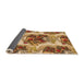 Thickness of Patterned Yellow Orange Rug, pat3109org