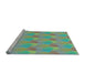 Sideview of Machine Washable Transitional Khaki Green Rug, wshpat3110lblu