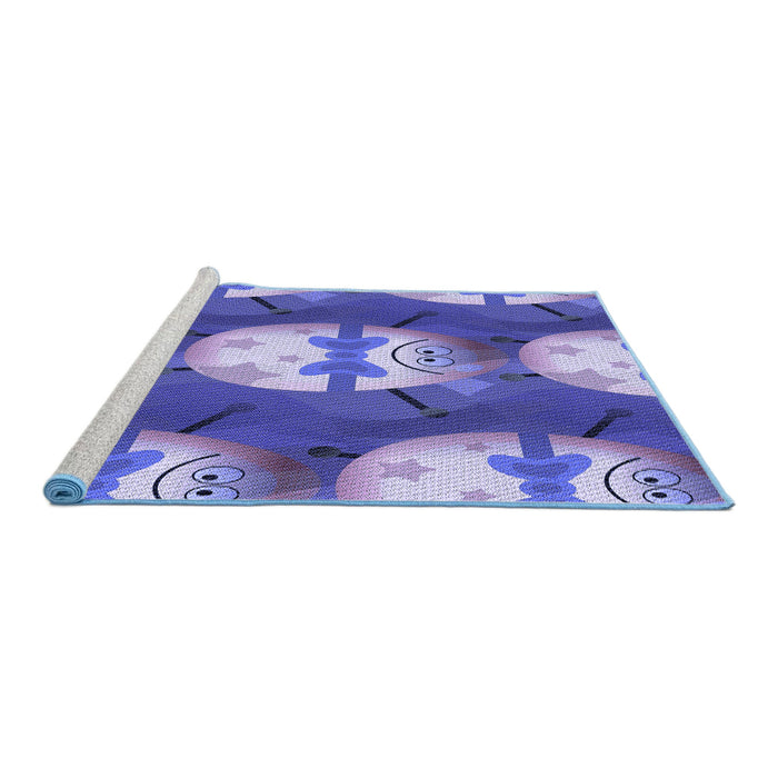 Sideview of Machine Washable Transitional Purple Mimosa Purple Rug, wshpat3111blu