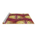 Sideview of Machine Washable Transitional Crimson Red Rug, wshpat3111brn