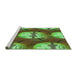 Sideview of Machine Washable Transitional Green Rug, wshpat3111grn