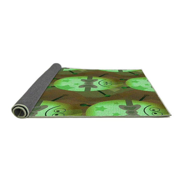 Thickness of Patterned Green Rug, pat3111grn