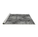 Sideview of Machine Washable Transitional Ash Gray Rug, wshpat3111gry