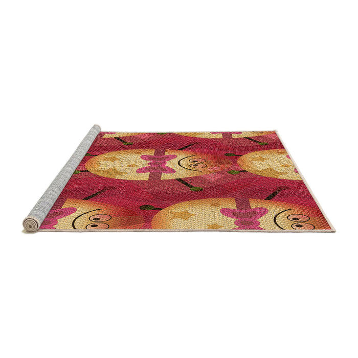 Sideview of Machine Washable Transitional Orange Rug, wshpat3111org