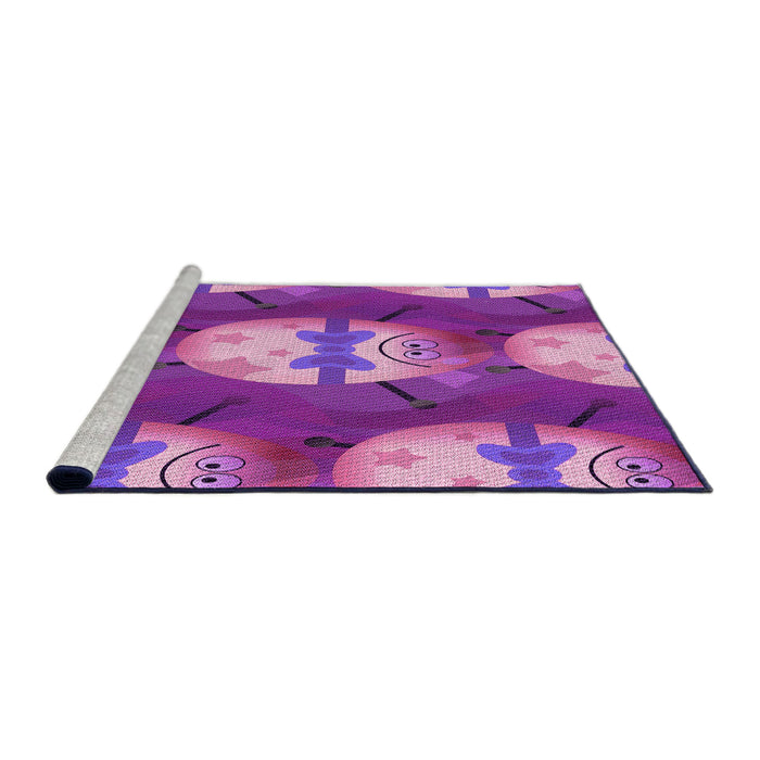 Sideview of Machine Washable Transitional Orchid Purple Rug, wshpat3111pur