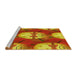 Sideview of Machine Washable Transitional Neon Red Rug, wshpat3111yw