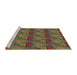 Sideview of Machine Washable Transitional Hazel Green Rug, wshpat3112brn