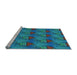 Sideview of Machine Washable Transitional Dark Turquoise Green Rug, wshpat3112lblu