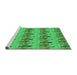 Sideview of Machine Washable Transitional Forest Green Rug, wshpat3114grn