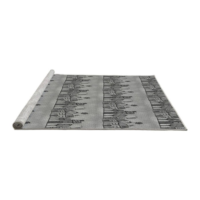 Sideview of Machine Washable Transitional Cloud Gray Rug, wshpat3114gry