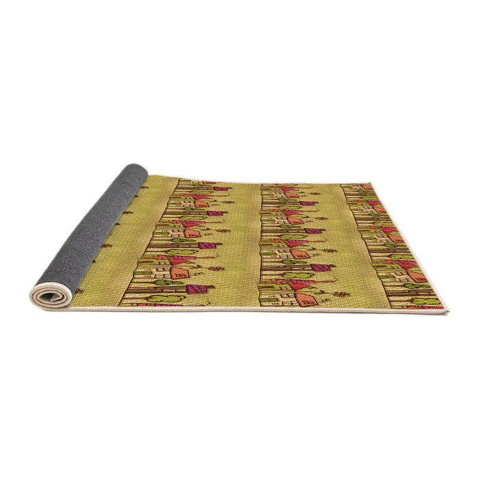 Thickness of Patterned Dark Bisque Brown Rug, pat3114org