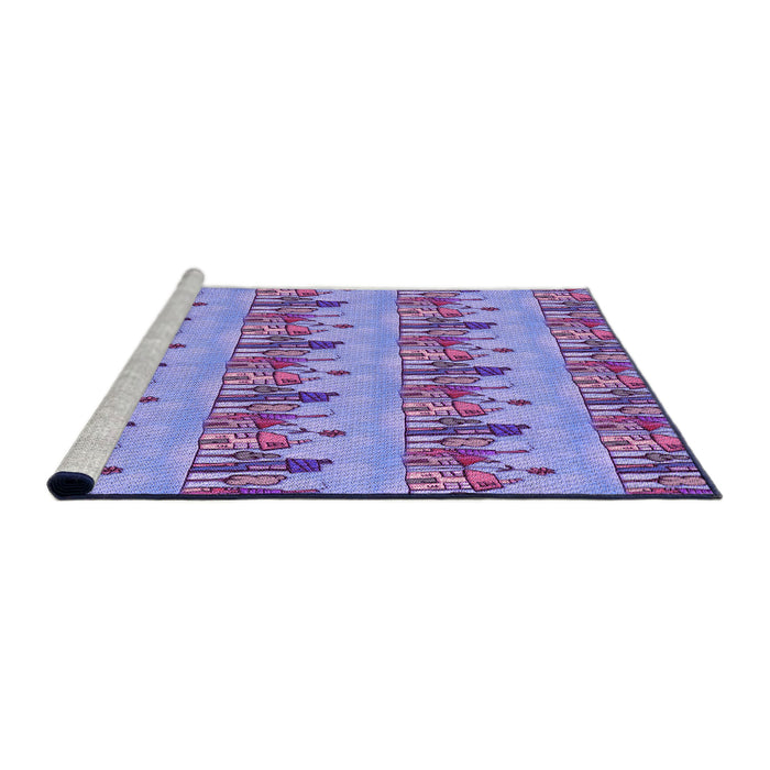 Sideview of Machine Washable Transitional Purple Violet Purple Rug, wshpat3114pur