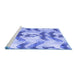 Sideview of Machine Washable Transitional Royal Blue Rug, wshpat3115blu