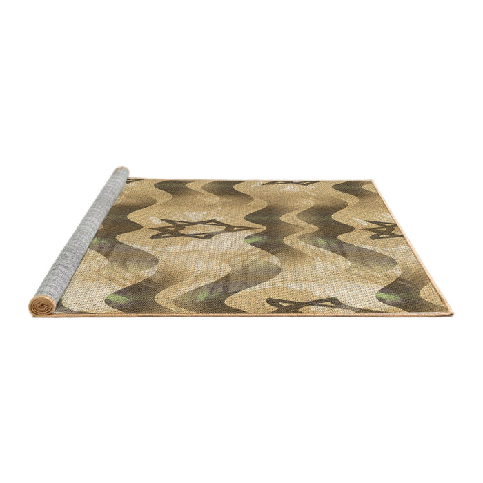 Sideview of Machine Washable Transitional Brown Rug, wshpat3115brn