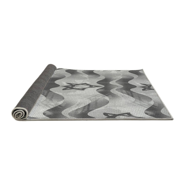 Thickness of Patterned Silver Gray Rug, pat3115gry