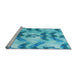 Sideview of Machine Washable Transitional Deep Sky Blue Rug, wshpat3115lblu