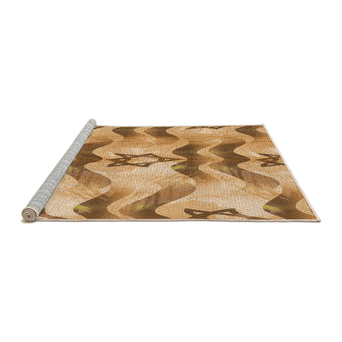 Sideview of Machine Washable Transitional Yellow Orange Rug, wshpat3115org