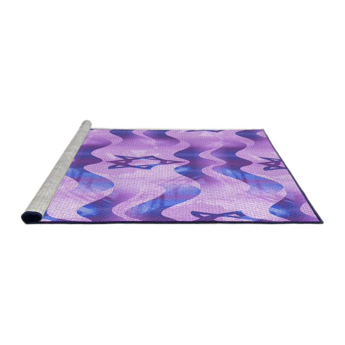 Sideview of Machine Washable Transitional Mauve Purple Rug, wshpat3115pur