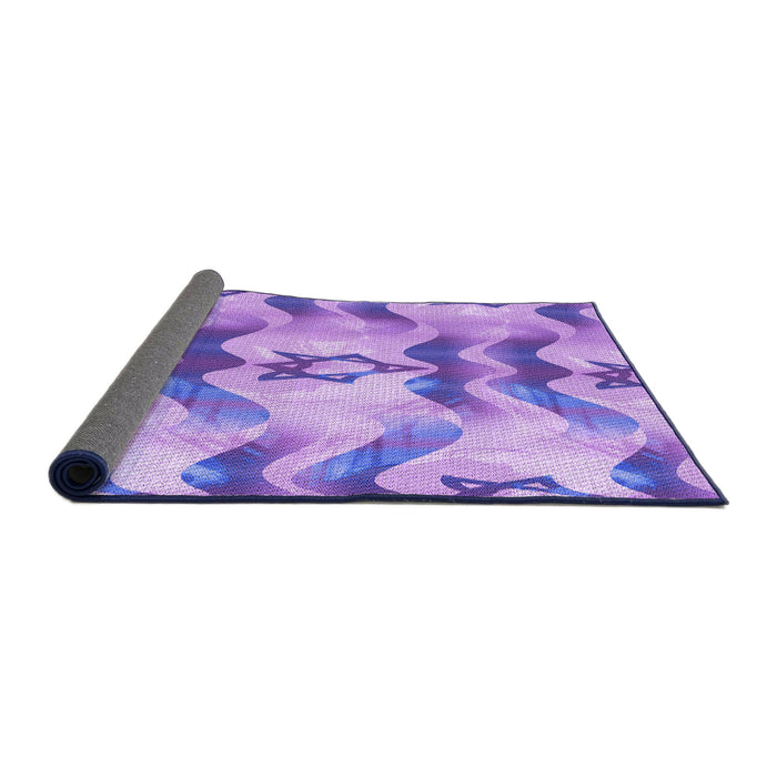 Thickness of Patterned Mauve Purple Rug, pat3115pur