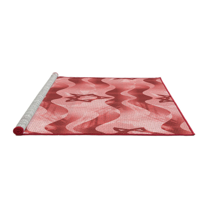 Sideview of Machine Washable Transitional Pastel Pink Rug, wshpat3115rd