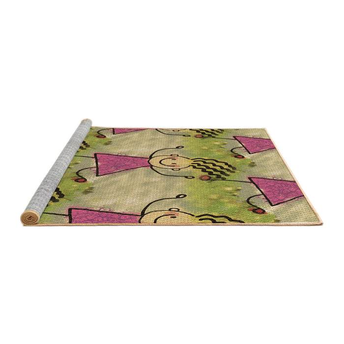 Sideview of Machine Washable Transitional Sienna Brown Rug, wshpat3116brn