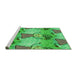 Sideview of Machine Washable Transitional Dark Lime Green Rug, wshpat3116grn