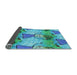 Thickness of Patterned Turquoise Green Rug, pat3116lblu