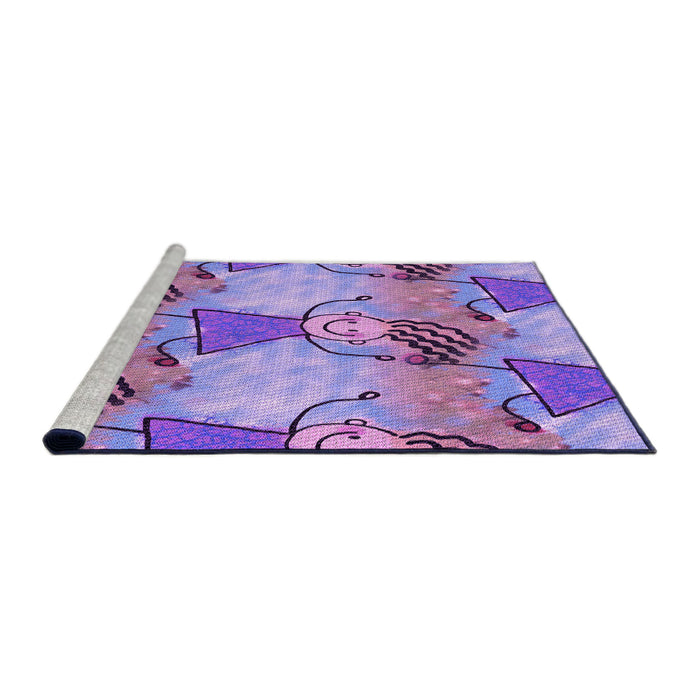 Sideview of Machine Washable Transitional Dark Orchid Purple Rug, wshpat3116pur