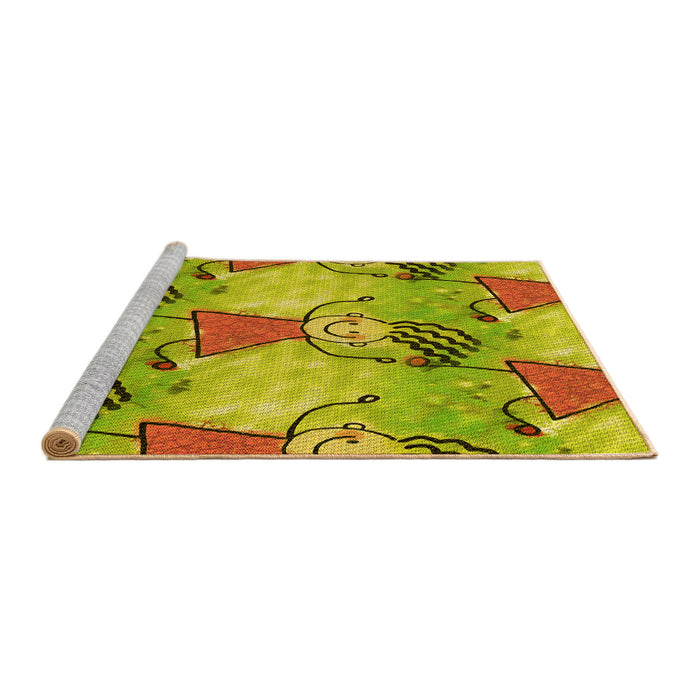 Sideview of Machine Washable Transitional Dark Bisque Brown Rug, wshpat3116yw