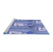 Sideview of Machine Washable Transitional Denim Blue Rug, wshpat3117blu