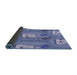 Thickness of Patterned Denim Blue Rug, pat3117blu