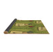 Thickness of Patterned Olive Green Rug, pat3117brn