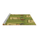 Sideview of Machine Washable Transitional Olive Green Rug, wshpat3117brn