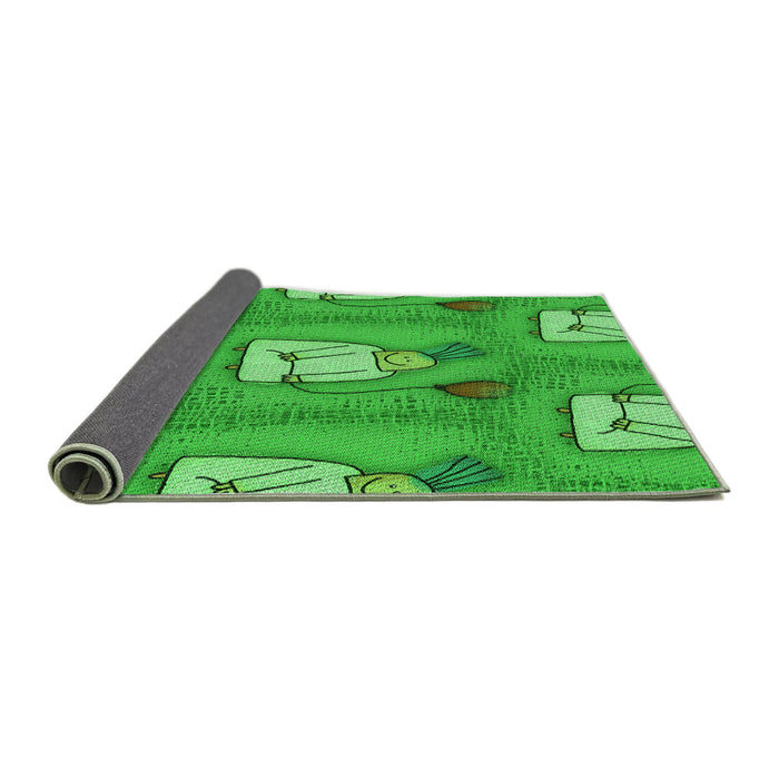 Thickness of Patterned Neon Green Rug, pat3117grn