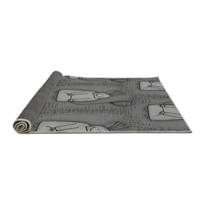 Thickness of Patterned Gunmetal Gray Rug, pat3117gry