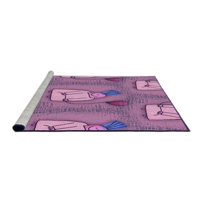 Sideview of Machine Washable Transitional Violet Purple Rug, wshpat3117pur