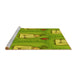 Sideview of Machine Washable Transitional Green Rug, wshpat3117yw