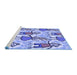 Sideview of Machine Washable Transitional Royal Blue Rug, wshpat3118blu