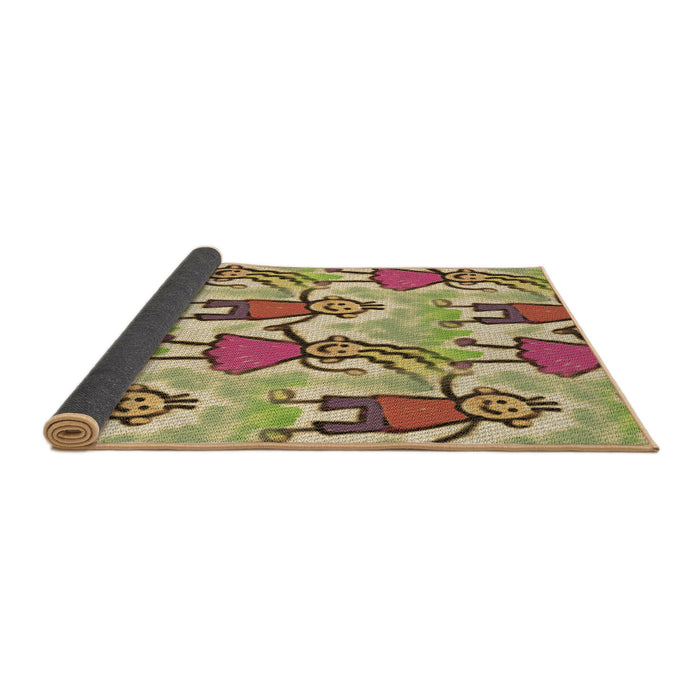 Thickness of Patterned Sienna Brown Rug, pat3118brn