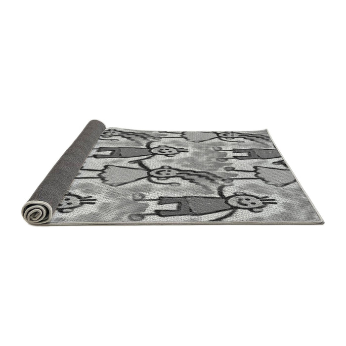 Thickness of Patterned Silver Gray Rug, pat3118gry