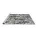 Sideview of Machine Washable Transitional Silver Gray Rug, wshpat3118gry