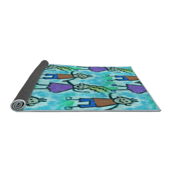 Thickness of Patterned Steel Blue Rug, pat3118lblu