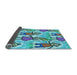 Thickness of Patterned Steel Blue Rug, pat3118lblu